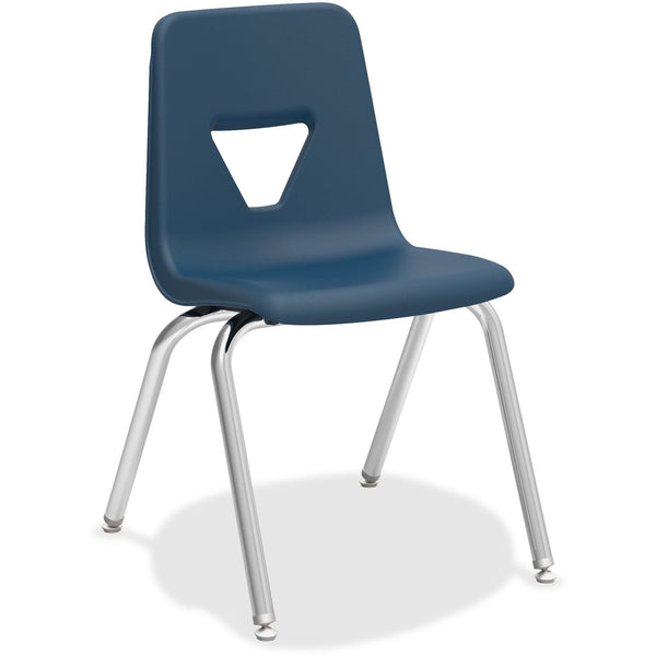 Lorell Stacking Student Chair, 18-3/4" x 20-1/2" x 30", Navy (LLR99890)