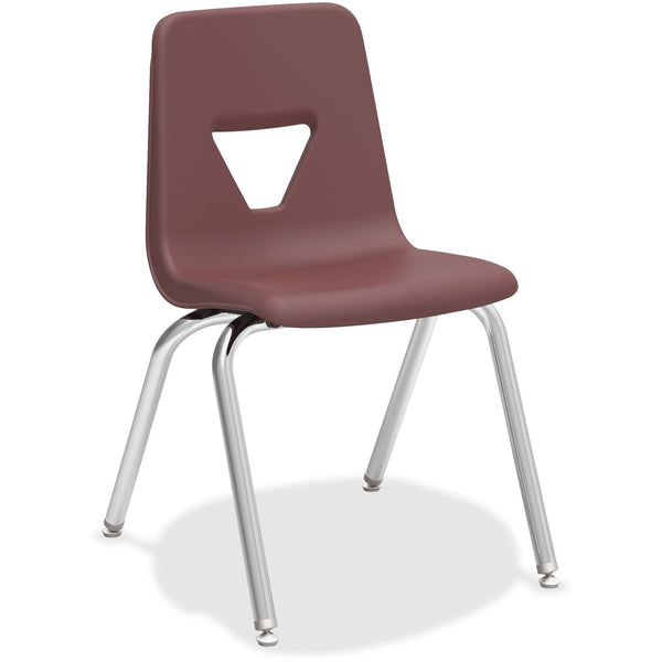 Lorell Stacking Student Chair, 18-3/4" x 20-1/2" x 30", Wine (LLR99892)