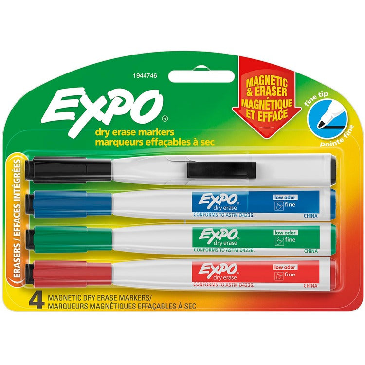 Expo Magnetic Dry Erase Markers, Brd/Md/Fine Pt, 4/PK, Ast (SAN1944746) Pack of 4