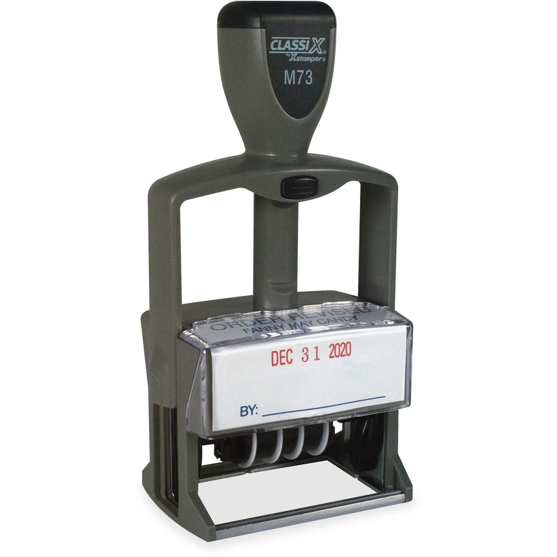Xstamper Self-Inking Plastic Date Stamp, 1-3/8" x 2-1/4", Ast (XSTM73) Each