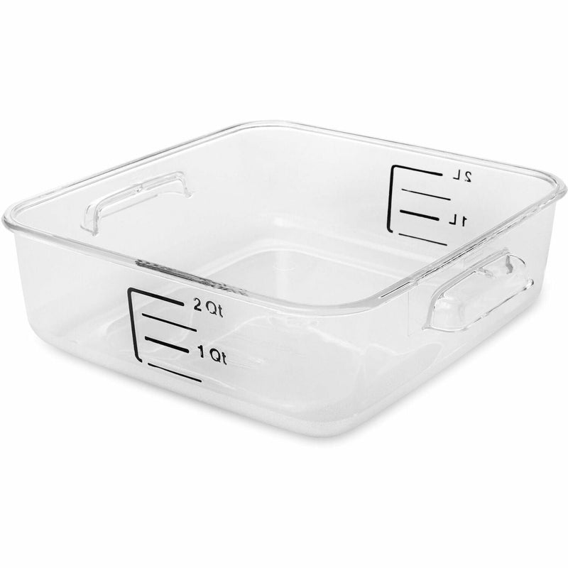 Rubbermaid Commercial Space Saving Storage Container, 8.8" x 2.7", 2qt, 12/CT, CL (RCP630200CLRCT) Case of 12