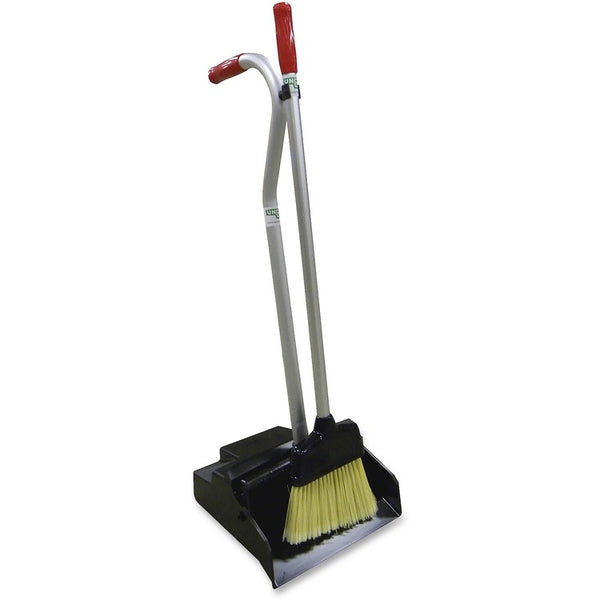 Unger Ergodustpan w/Broom, 12" W, 6/CT, Black/Silver (UNGEDPBRCT) Case of 6