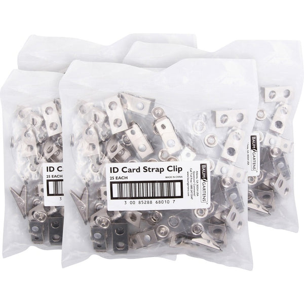 SICURIX ID Strap Clips, Prepunched, Vinyl, 25BX/CT, Clear (BAU68010BX)