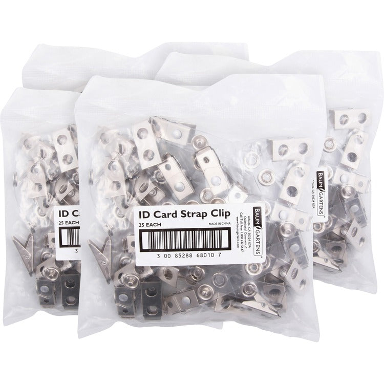 SICURIX ID Strap Clips, Prepunched, Vinyl, 25BX/CT, Clear (BAU68010BX) Box of 200