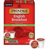 Twinings of London Decaf English Breakfast Black Tea K-Cup, Decaffeinated, 24/Box (TWG08757) Box of 24
