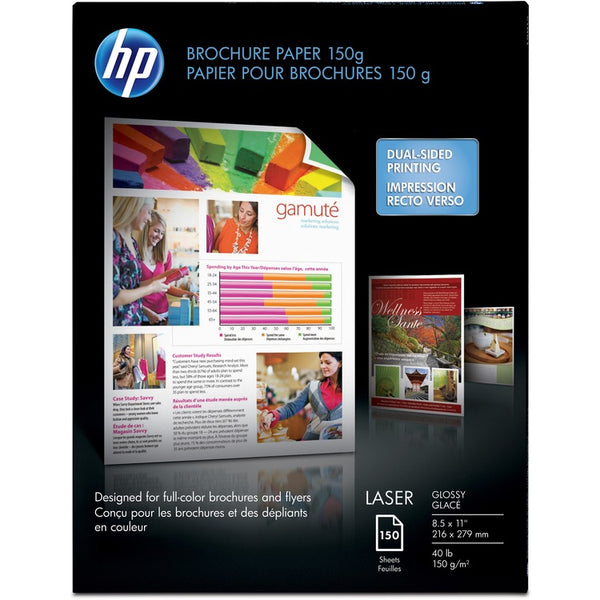 HP Laser Brochure Paper, 40lb, 97GE/113 ISO, 8-1/2" x 11", 50PK, CT, White (HEWQ6611ACT)