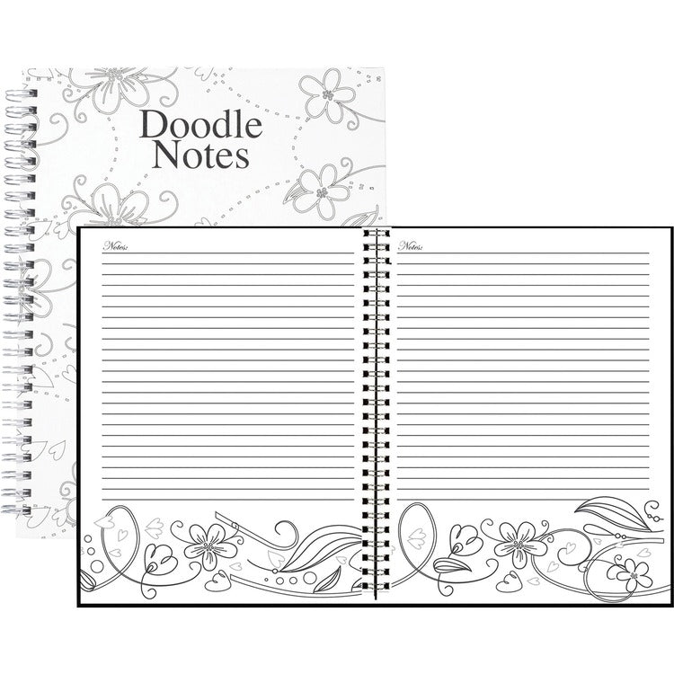 House of Doolittle Doodles Notes, Ruled, 2-Piece  7" x 9", Black/White (HOD78190) Each