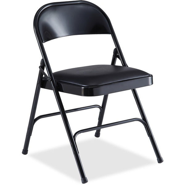 Lorell Padded Folding Chair, 19-3/8" x 18-1/4" x 29-5/8", 4/CT, Black (LLR62526)