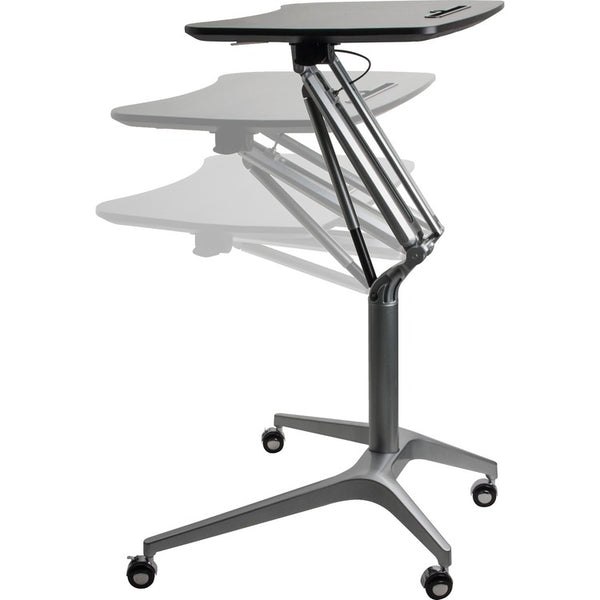 Lorell Height Adjustable Mobile Desk, 28-1/4" x 18-3/4" x 41", Black (LLR84838)