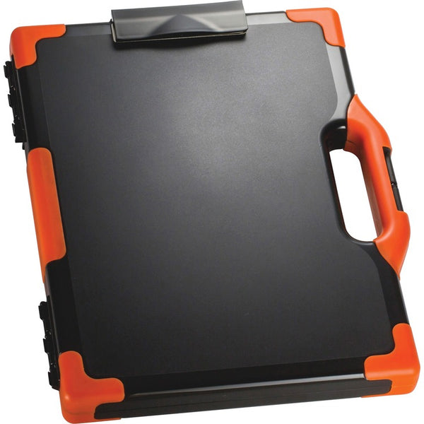 Officemate Carry-All Clipboard Box, 13"W x 2"D x 16"H, Black/Orange (OIC83326)