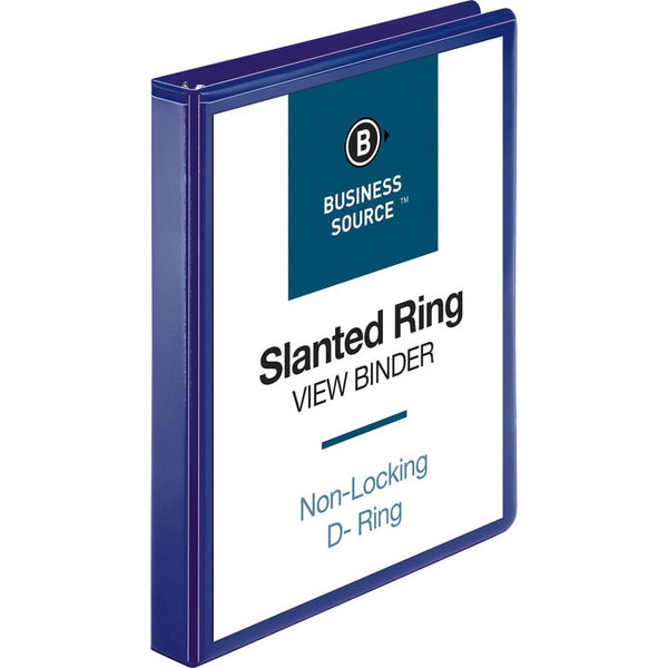Business Source View Binder, D-Ring, 1", Navy (BSN28452) Each
