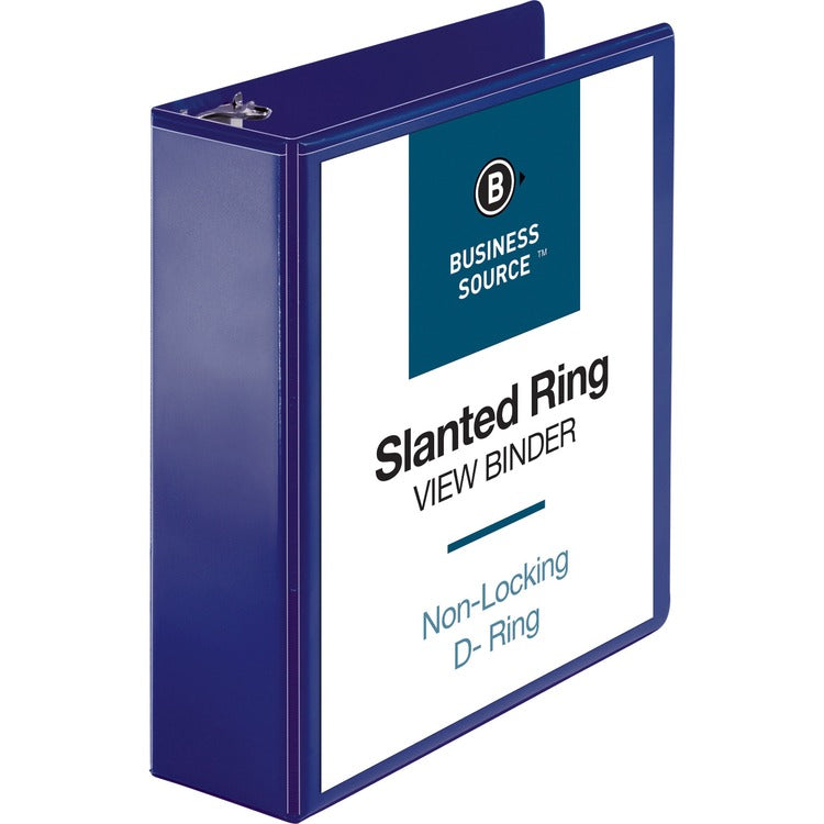 Business Source View Binder, D-Ring, 3", Navy (BSN28455) Each