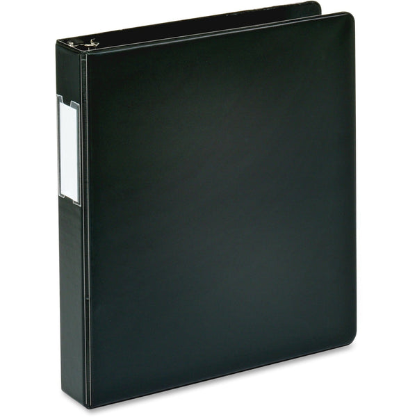Business Source Slanted D-Ring Binder with Label Holder, 1-1/2", Black (BSN33125) Each