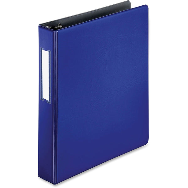 Business Source Slanted D-Ring Binder with Label Holder, 1-1/2", Blue (BSN33127) Each