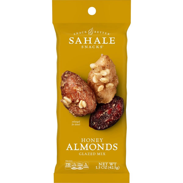 Sahale Snacks Folgers Honey Almonds Glazed Snack Mix - Non-GMO, Gluten-free - Honey, Almond, Vanilla - 1.50 oz - 18 / Carton (SMU00327) Case of 18