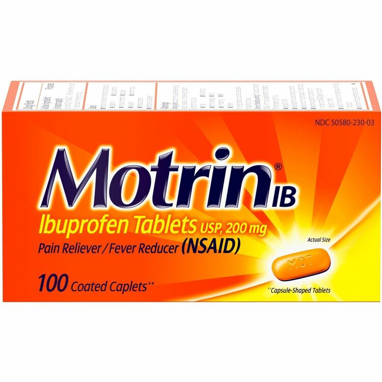 Motrin Motrin Ibuprofen Caplets, 200mg, 100/BX (JOJ048101) Box of 100