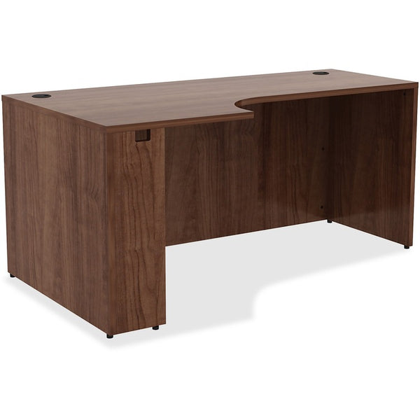 Lorell Left Corner Credenza, 66" x 36" x 29-1/2", Walnut (LLR34394)