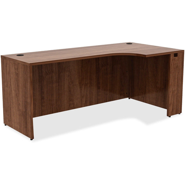 Lorell Right Corner Credenza, 72" x 36" x 24" x 29-1/2", Walnut (LLR34395)