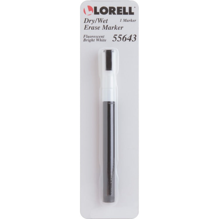 Lorell Dry/Wet Erase Fluorescent Marker, White (LLR55643)