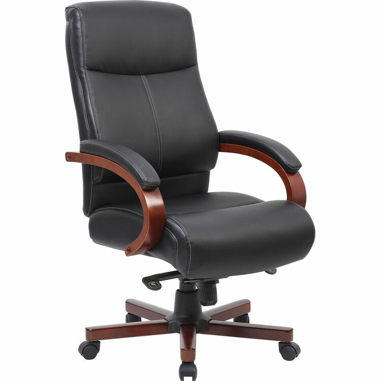 Lorell High Back Executive Chair, 27" x 31" x 47", Black/Cherry (LLR69531)