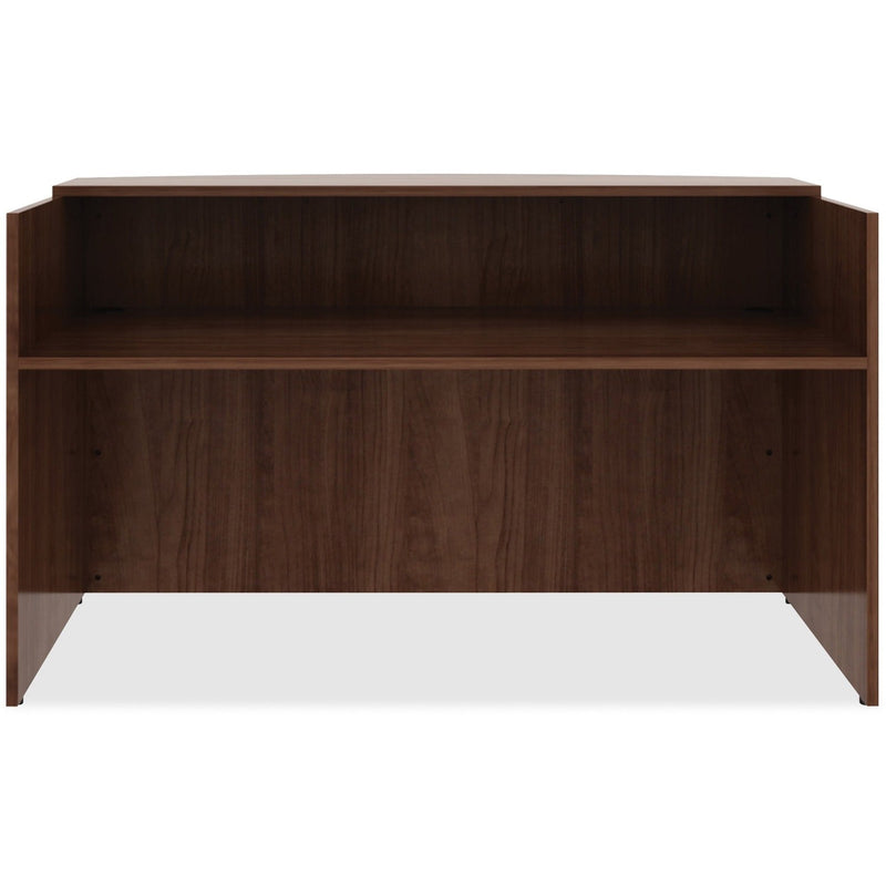 Lorell Reception Desk, 297/20" x 66" x 29-1/2", Walnut (LLR69998)