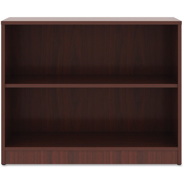 Lorell 2-Shelf Bookcase, 36" x 12" x 29-1/2", Mahogany (LLR99778)