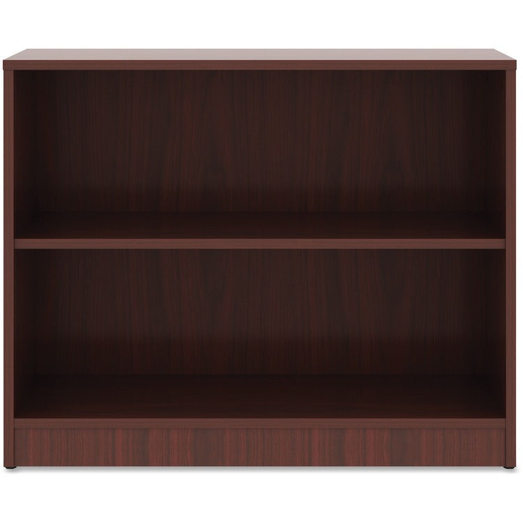 Lorell 2-Shelf Bookcase, 36" x 12" x 29-1/2", Mahogany (LLR99778)