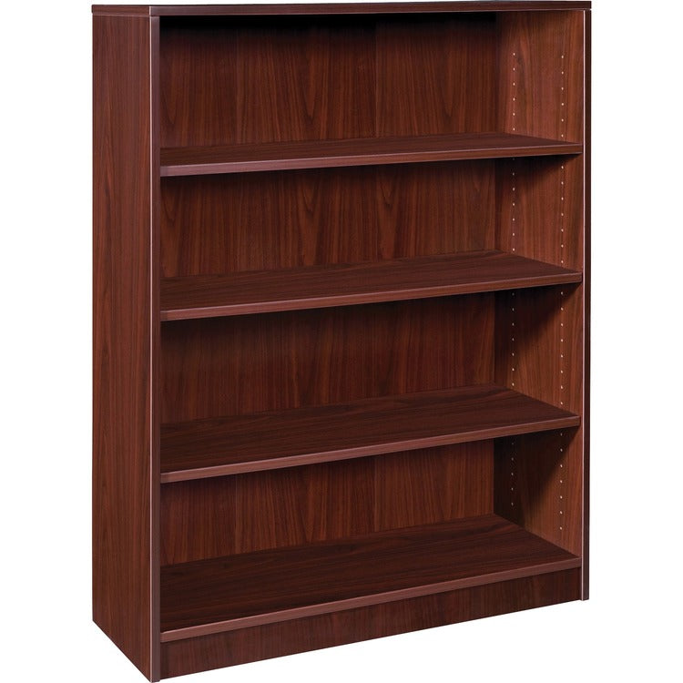 Lorell 4-Shelf Bookcase, 36" x 12" x 48", Mahogany (LLR99784)