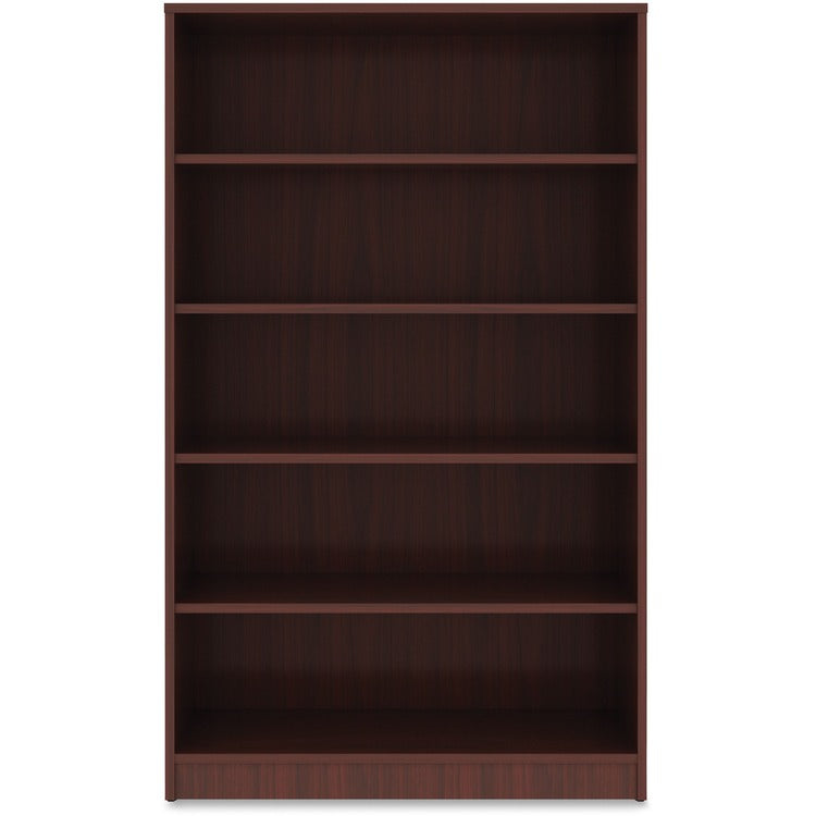 Lorell 5-Shelf Bookcase, 36" x 12" x 60', Mahogany (LLR99787)