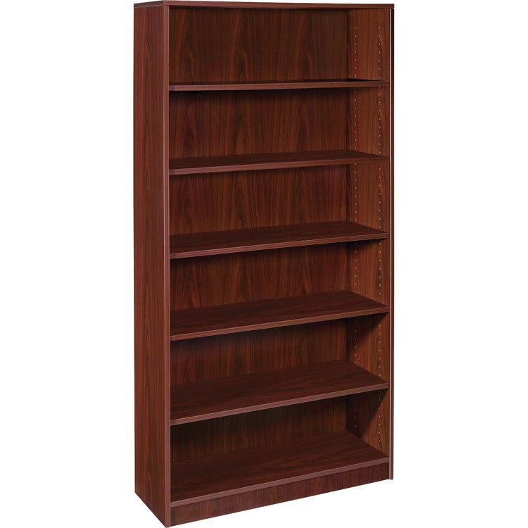 Lorell 6-Shelf Bookcase, 36" x 12" x 72', Mahogany (LLR99790)