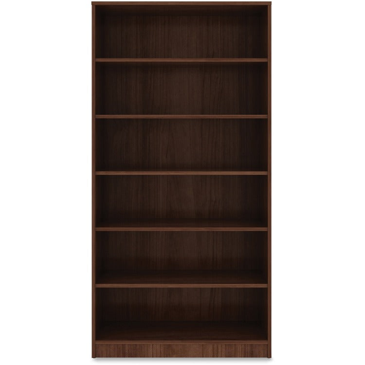 Lorell 6-Shelf Bookcase, 36" x 12" x 72", Walnut (LLR99792)