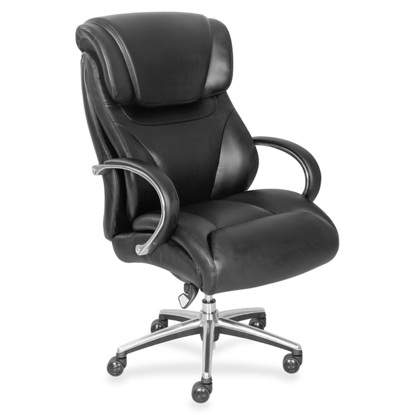 La-Z-Boy Faux Leather Mid-Back Chair, 32-3/4" x 27-3/4" x 45-1/4", Black (LZB48080) Each