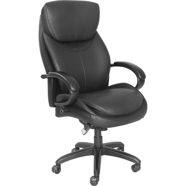 La-Z-Boy Faux Executive Leather Chair, 32-3/4" x 27-3/4" x 42-1/4", Black (LZB48081) Each