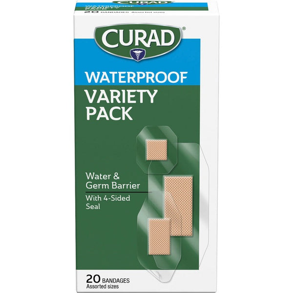 Curad Waterproof Transparent Bandages, Assorted  Size, 20/BX, Clear (MIICUR5108) Box of 20