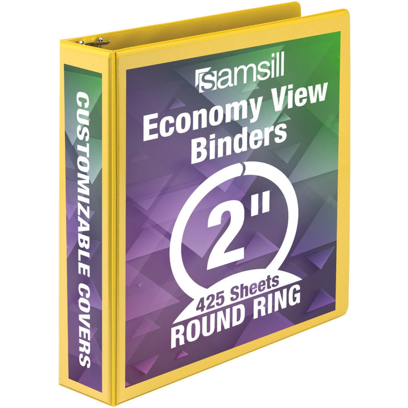 Samsill Round Ring View Binder, 2", Yellow (SAM18561) Each