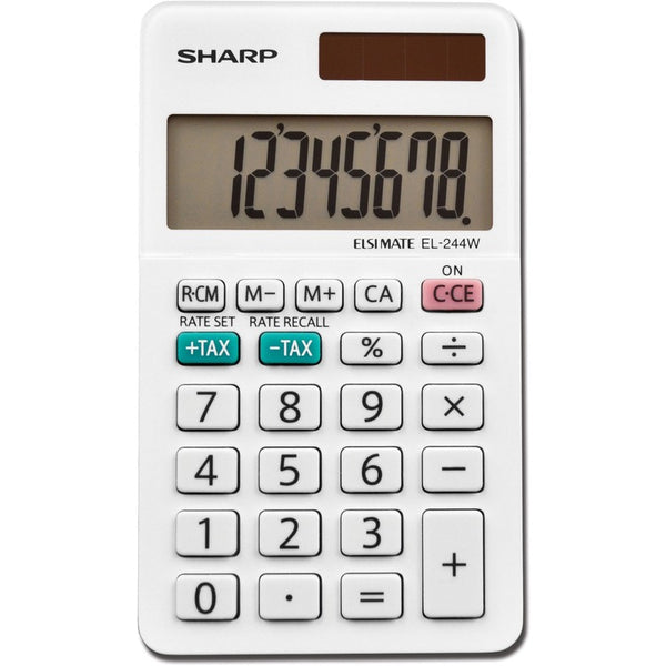 Sharp Calculators 8-Digit Pocket Calculator, White (SHREL244WB) Each