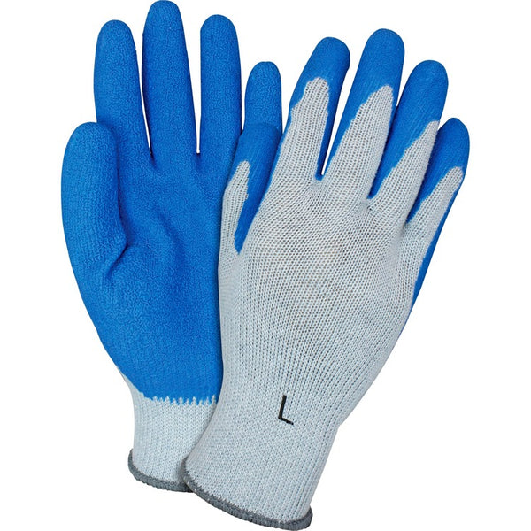 Safety Zone Latex-coated Gloves, Knit, Large, 12 Pairs/DZ, Blue/Gray (SZNGRSLLG) 1 Dozen