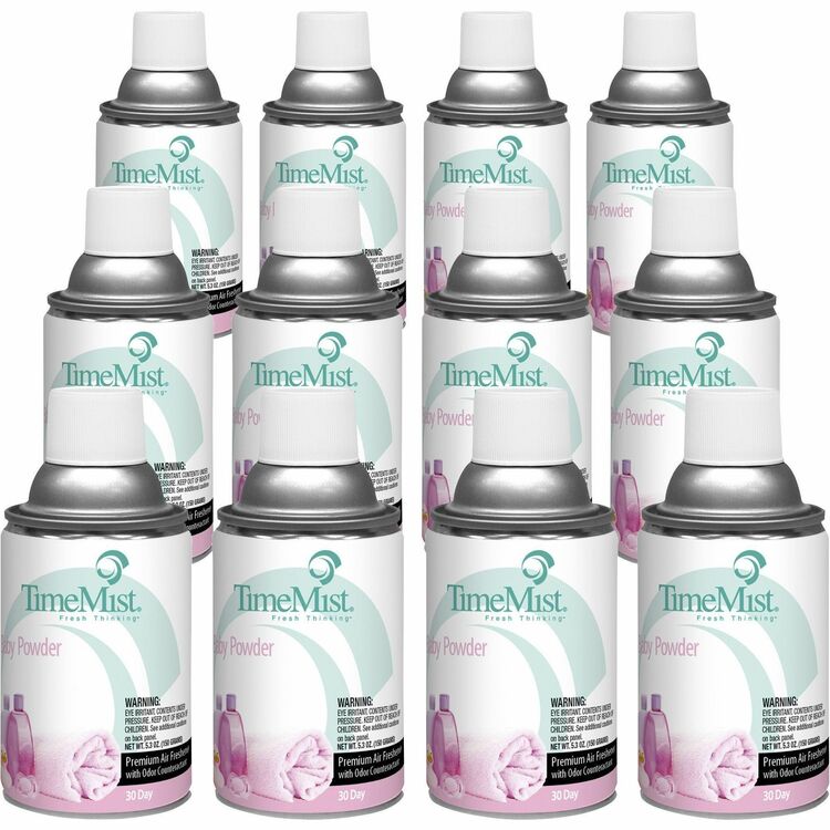 TimeMist Aerosol Fragrance, f/Metered Dispenser, 12/CT, Baby Powder (TMS1042686CT) Case of 12