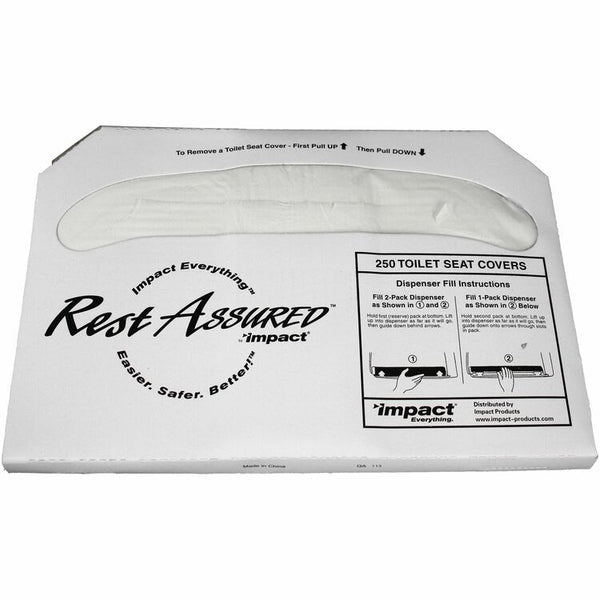 Impact Toilet Seat Covers, 1/2 Fold, 1000/CT, White (IMP25183273)