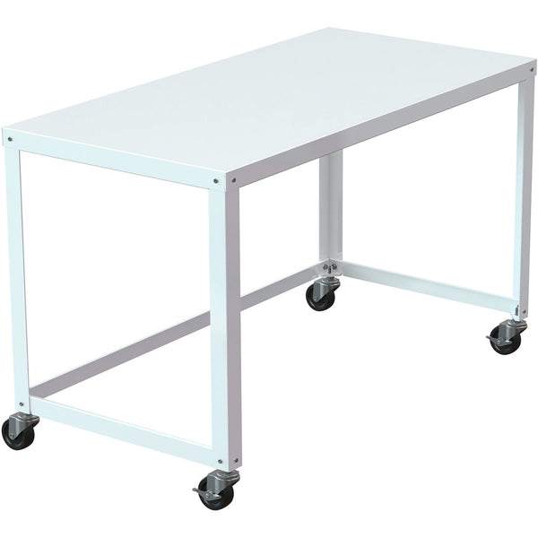 Lorell Ready-to-Assemble Mobile Desk, 48" x 23" x 29-1/2", White (LLR34418)