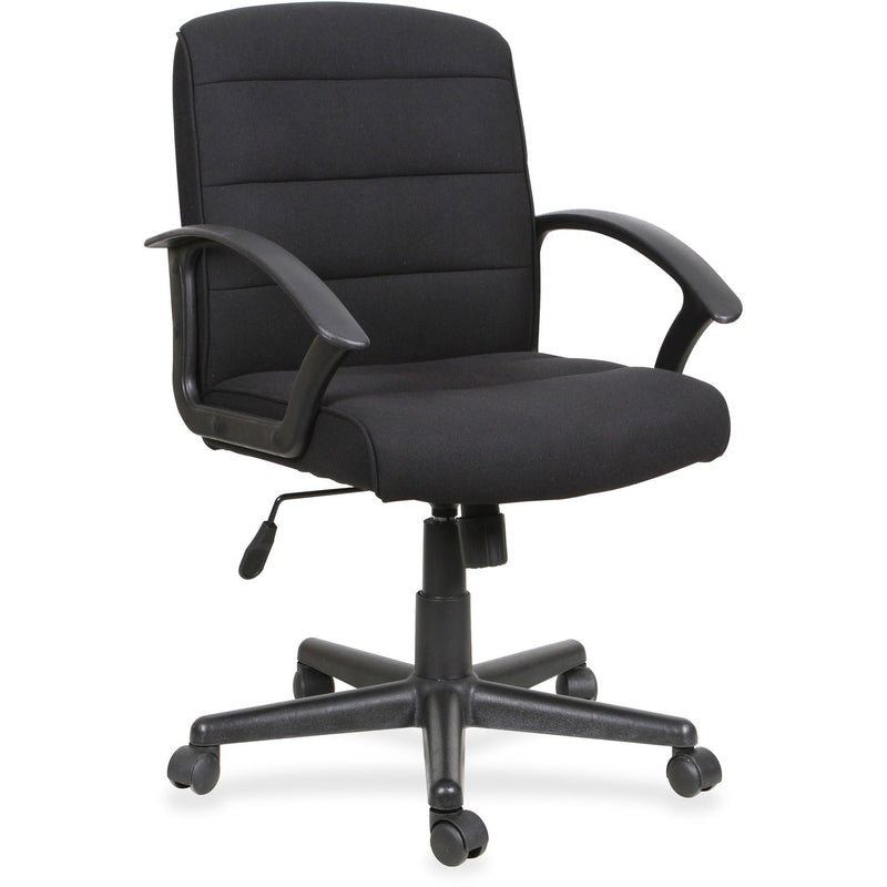 Lorell Task Chair, Fabric, Slope Arms, 26-3/4" x 25-3/4" x 39", Black (LLR83306)