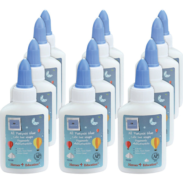 Sparco School Glue, 1.25oz., 12/BX, White (SPR15158) Box of 12