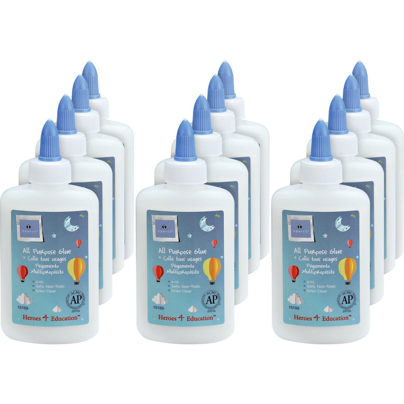 Sparco School Glue, 4oz., 12/BX, White (SPR15159) Box of 12