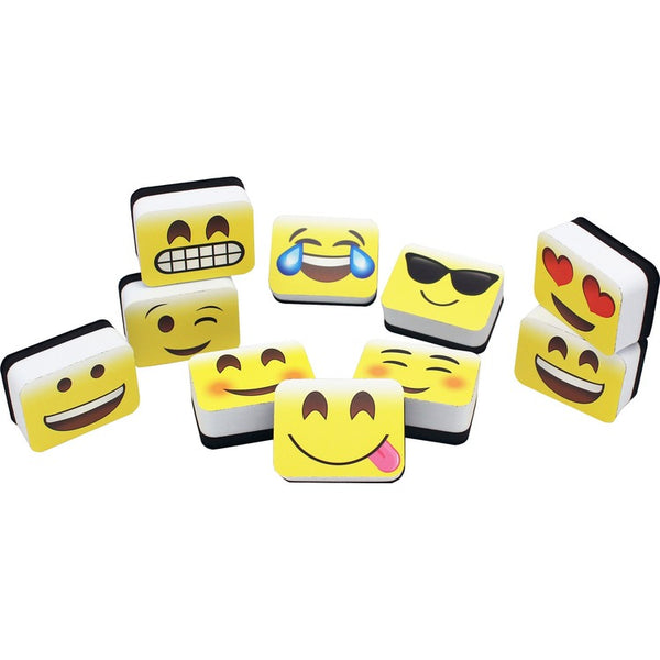 Ashley Mini Whiteboard Erasers,  Emojis Design , 2" x 1-1/2" x 3/4", (ASH78005)