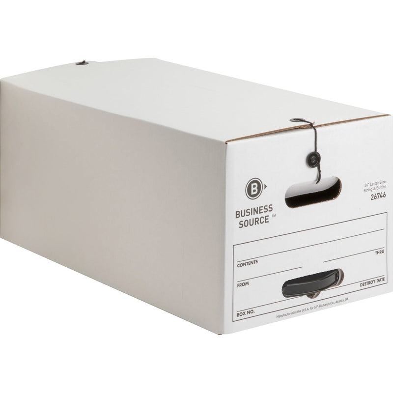 Business Source Storage Boxes, Med Duty, Letter, 12CT, White (BSN26746) Case of 12