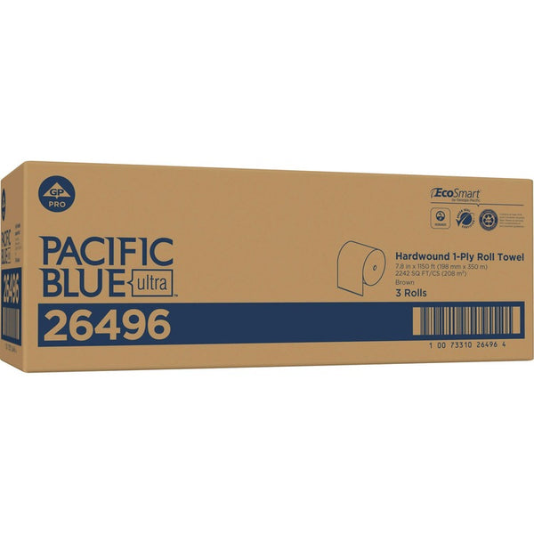 Pacific Blue Ultra Paper Towels, Natural, 7.87 x 1150 ft, 3 Roll/Carton (GPC26496) Case of 3