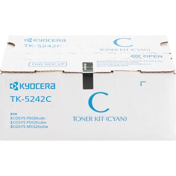 Kyocera Toner Cartridge, f/5026/5526, 3000 Page Yield, Cyan (KYOTK5242C) Each