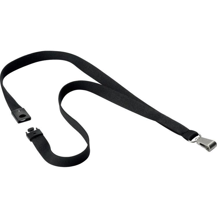 DURABLE Premium Textile Lanyard, 5in, 10/BX, Black (DBL812701) Box of 10
