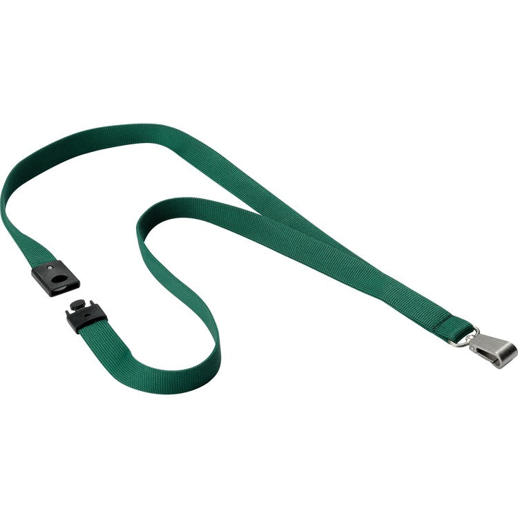 DURABLE Premium Textile Lanyard, 5in, 10/BX, Dark Green (DBL812732) Box of 10