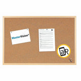 Bi-office Oak Frame Cork Bulletin Board, 36" Board Height x 48" Board Width (BVCSF152001239) Each